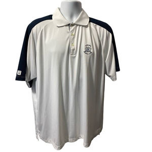 Antigua Golf polo XL Gowanda Country Club Crest White and Navy